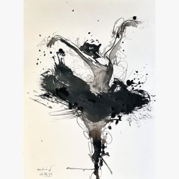 Dessin intitulée "putain de ballerine" par Giovanni.D, Œuvre d'art originale, Encre
