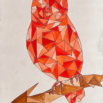 Painting titled "Shapes of Wisdom" by Jaspreet Kaur, Original Artwork, Watercolor