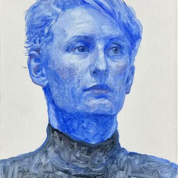 Painting titled "Série : Portrait de…" by Wen Ming Tao, Original Artwork, Oil Mounted on Wood Stretcher frame