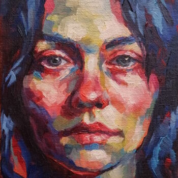 绘画 标题为“Oil portrait 1024-03” 由Artmoods Tp, 原创艺术品, 油 安装在纸板上