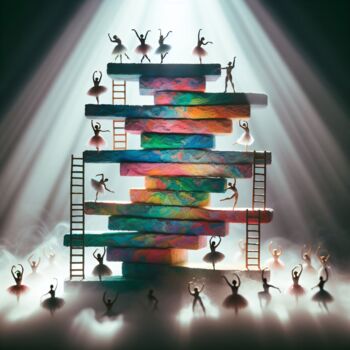 Digital Arts titled "The Ladder of Dream…" by Aashish Singh, Original Artwork, Digital Painting