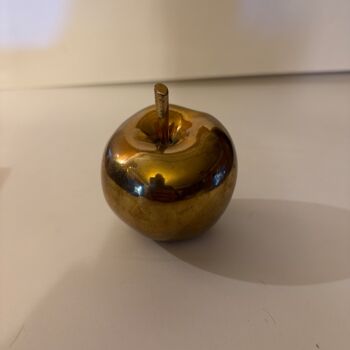 Sculpture titled "Golden Apple" by Mardouk, Original Artwork, Bronze