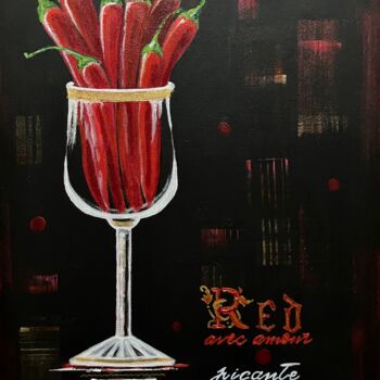 제목이 "Hot peppers. Burnin…"인 미술작품 Elegusart로, 원작, 아크릴