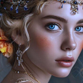 Digital Arts titled "Close-Up Portrait O…" by Fareed Ahmed, Original Artwork, AI generated image