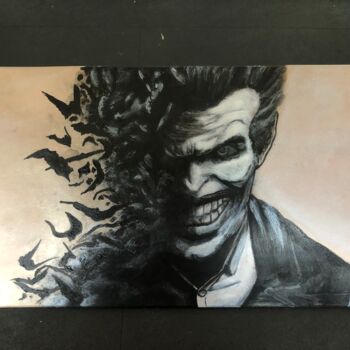 Painting titled "The joker skate" by Maïlys Painting, Original Artwork, Acrylic Mounted on Wood Stretcher frame
