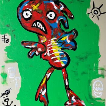 Painting titled "Nameless" by Biggivinci, Original Artwork, Acrylic Mounted on Wood Stretcher frame