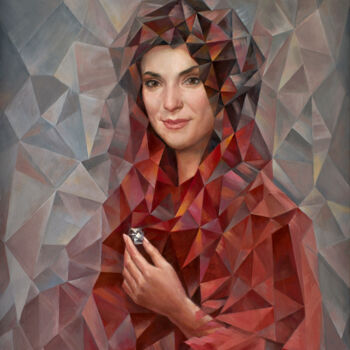Painting titled "Crystal lady" by Ruslan Vigovsky, Original Artwork, Oil Mounted on artwork_cat.