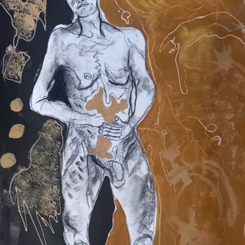 Drawing titled "sapiens 7" by Evelyne Cassan, Original Artwork, Pastel