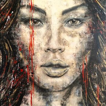 Painting titled "Enigma" by Ugo Damiani, Original Artwork, Acrylic Mounted on Wood Stretcher frame