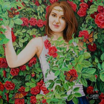 Drawing titled "Roses" by Taha Mansour, Original Artwork, Pencil