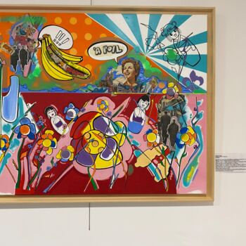 Collages intitulée "Madame se rebelle" par Christophe Balezeau, Œuvre d'art originale, Collages