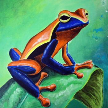 Peinture intitulée "Grenouille" par Jacques Rochet, Œuvre d'art originale, Acrylique