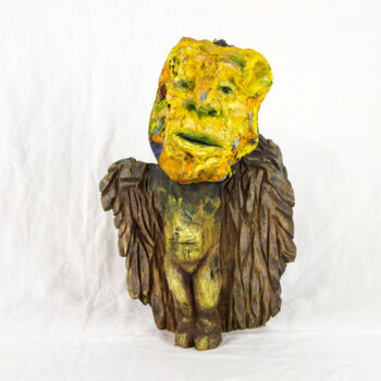 Scultura intitolato "Le croyant (un)" da Bruno Sentier (Assemblages), Opera d'arte originale, Legno