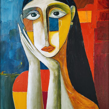 제목이 "Echoes of Expressio…"인 미술작품 Alexander Aksyonov로, 원작, 아크릴 나무 들것 프레임에 장착됨