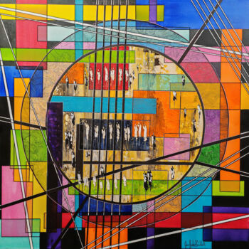 "THE GAME" başlıklı Tablo Jean-Humbert Savoldelli tarafından, Orijinal sanat, Akrilik Ahşap Sedye çerçevesi üzerine monte ed…
