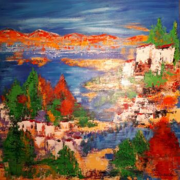 Peinture intitulée "Mer et montagne" par Manuela Torres Carneiro, Œuvre d'art originale, Acrylique