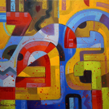 Painting titled "In a parade" by Serhii Voichenko, Original Artwork, Oil