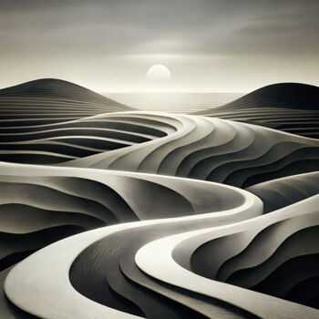 Digital Arts titled "Serene Journey" by Miguel Bruzual, Original Artwork, Digital Painting
