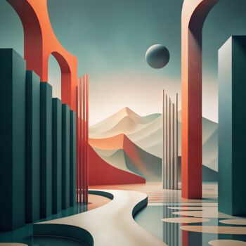 Digital Arts titled "Dreamscape Architec…" by Miguel Bruzual, Original Artwork, Digital Painting