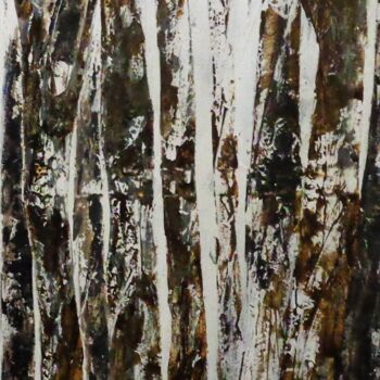 Ζωγραφική με τίτλο "arbres" από Sylvie Pinon, Αυθεντικά έργα τέχνης, Ακρυλικό Τοποθετήθηκε στο Ξύλινο φορείο σκελετό