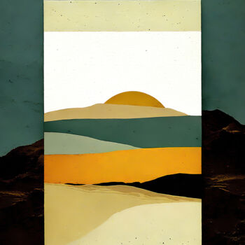 Digital Arts titled "Sunlit Horizons" by Miguel Bruzual, Original Artwork, Digital Collage