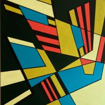Painting titled "Geometric abstract…" by Cesare Andreoli, Original Artwork, Acrylic