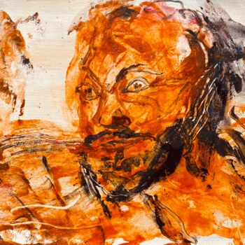 Malerei mit dem Titel "Satyre des pampres" von Tristan Soler, Original-Kunstwerk, Acryl Auf Karton montiert