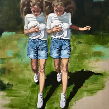 Peinture intitulée "Naissance d'Eva" par Clotilde Maillard, Œuvre d'art originale, Huile Monté sur Châssis en bois