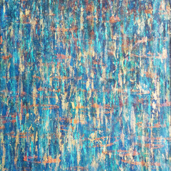 Schilderij getiteld "Astra-Thoughtless" door Giuseppe Valia, Origineel Kunstwerk, Olie Gemonteerd op Frame voor houten branc…