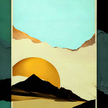 Digital Arts με τίτλο "Sunlit Peaks" από Miguel Bruzual, Αυθεντικά έργα τέχνης, Ψηφιακό Κολάζ