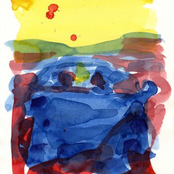 Malerei mit dem Titel "Auto/Selbster (1509…" von Detlef Lemme (Farbenkugel), Original-Kunstwerk, Aquarell