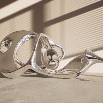 Sculpture titled "Ebb and Flow#6（Larg…" by Daniel Kei Wo, Original Artwork, Stainless Steel
