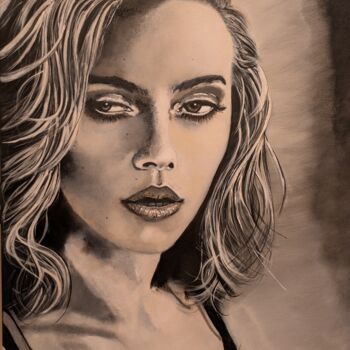 Painting titled "Acrylic Painting "Y…" by Elena Danner, Original Artwork, Acrylic Mounted on Wood Stretcher frame