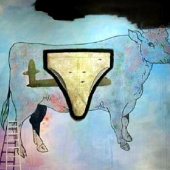 Schilderij getiteld "Les culottes de mon…" door Carlos David, Origineel Kunstwerk, Acryl Gemonteerd op Frame voor houten bra…