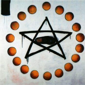 Painting titled "Orange Republic" by Carlos David, Original Artwork, Oil
