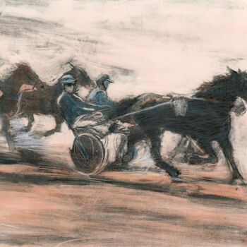 Dessin intitulée "Hippodrome" par Oksana Shulga, Œuvre d'art originale, Pastel Monté sur Carton