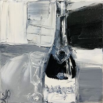 Painting titled "Bubbles" by S. Hottelet (Arty SHO), Original Artwork, Oil Mounted on Wood Stretcher frame