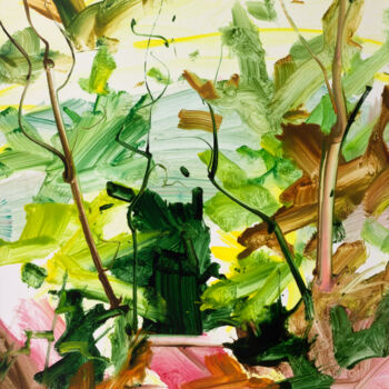 Peinture intitulée "Walking happily on…" par Simone Romani, Œuvre d'art originale, Huile Monté sur Châssis en bois