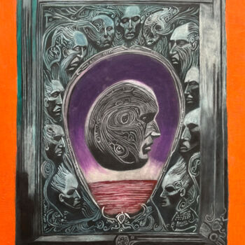 Schilderij getiteld "Wymiana pionu międz…" door Dariusz Górski, Origineel Kunstwerk, Acryl Gemonteerd op Houten paneel