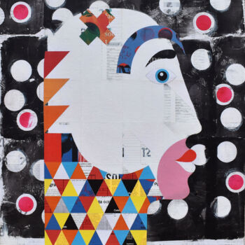 Peinture intitulée "Geometric portrait" par Manel Villalonga, Œuvre d'art originale, Acrylique