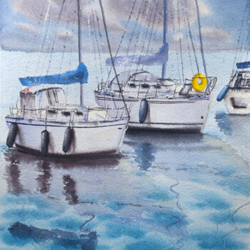 제목이 "Gentle Sail Morning"인 미술작품 Maya Burchak로, 원작, 수채화