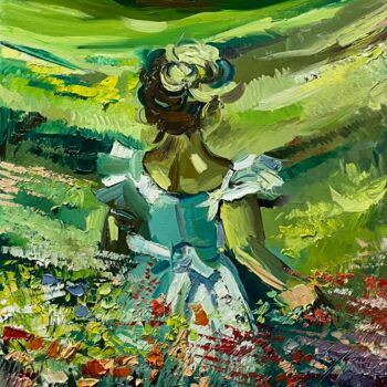 제목이 "Fields of Serenity"인 미술작품 Vahe Bagumyan로, 원작, 기름 나무 들것 프레임에 장착됨