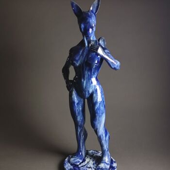 Sculptuur getiteld "My Blue Angel" door Yuriy Musatov, Origineel Kunstwerk, Keramiek