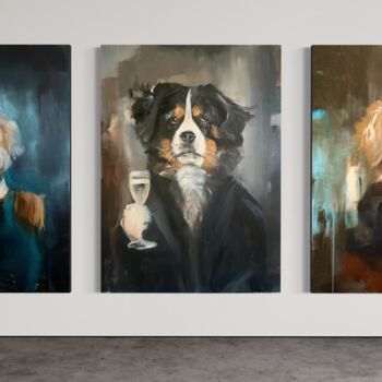 Painting titled "The Three Gentlemen" by Tamara Andjus, Original Artwork, Acrylic