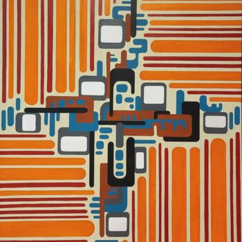 Painting titled "Abstract compositio…" by Cesare Andreoli, Original Artwork, Acrylic