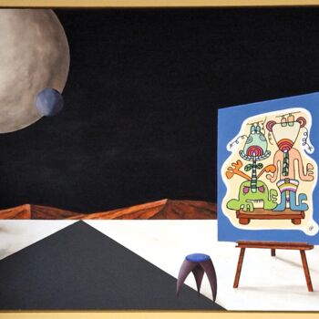 Pittura intitolato "Her colors in his w…" da Inke Bemelmans, Opera d'arte originale, Olio