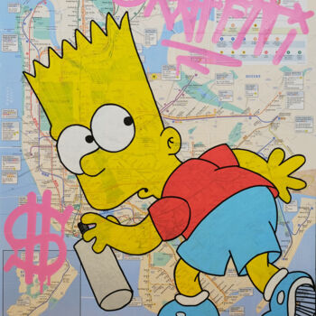 Peinture intitulée "Bart" par Tømføx, Œuvre d'art originale, Acrylique