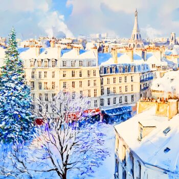 印花与版画 标题为“Christmas in mornin…” 由Irina Bast, 原创艺术品, 模拟打印 安装在木质担架架上