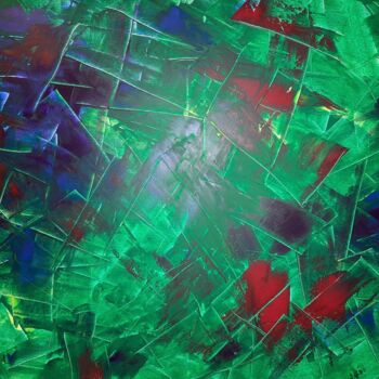 Peinture intitulée "GRÜNLICH" par Edith Stütz, Œuvre d'art originale, Acrylique Monté sur Châssis en bois