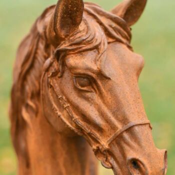 Sculpture titled "Iron Horse" by Djamel Eddine Hafis, Original Artwork, Metals